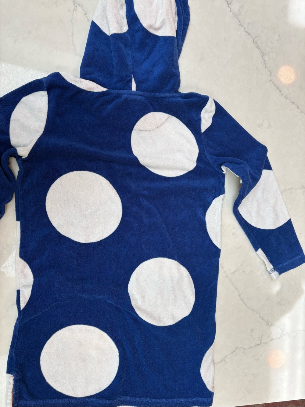 Mini Boden Blue and White Polka Dot Kids Swim Coverup